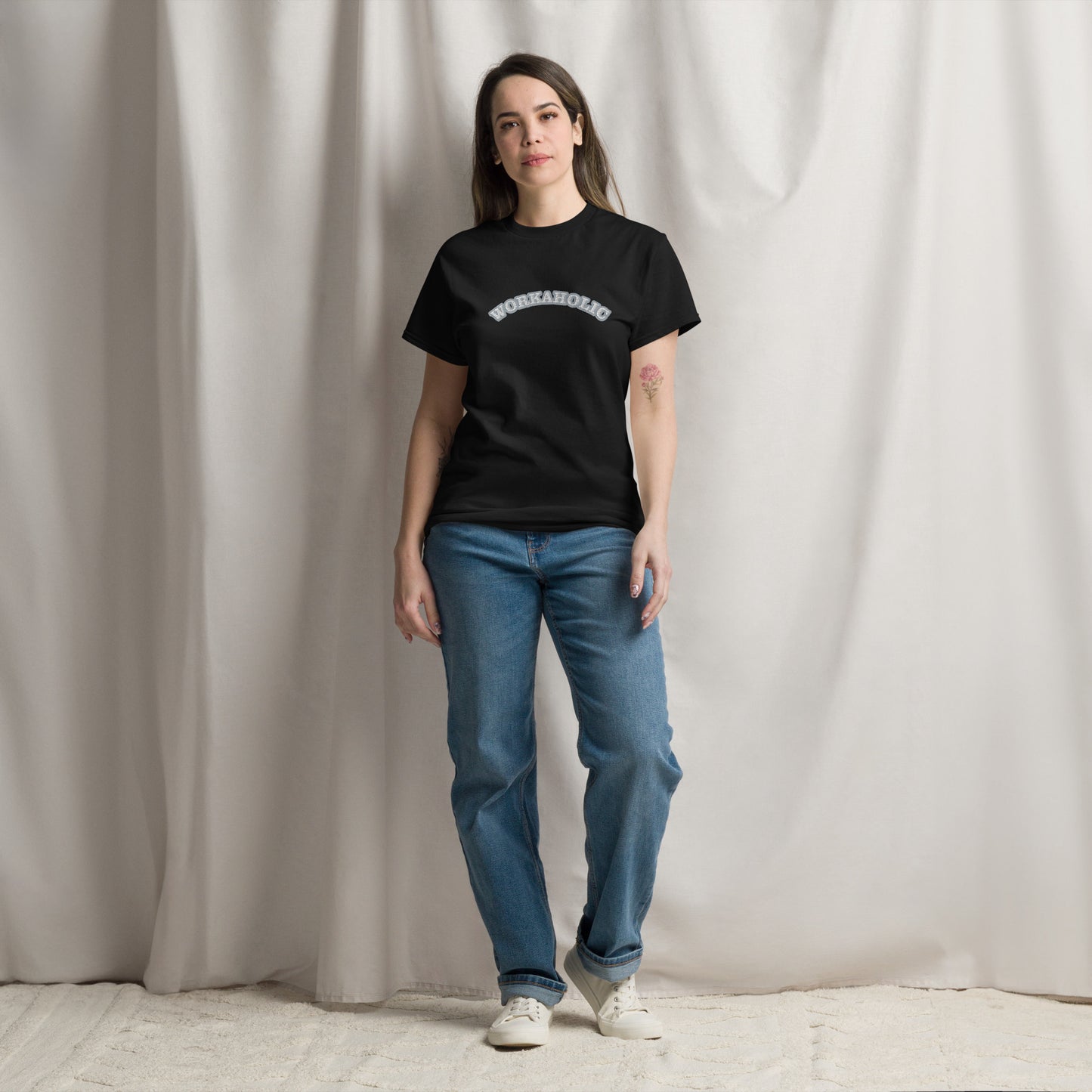 Workaholic Embroidery T-shirt