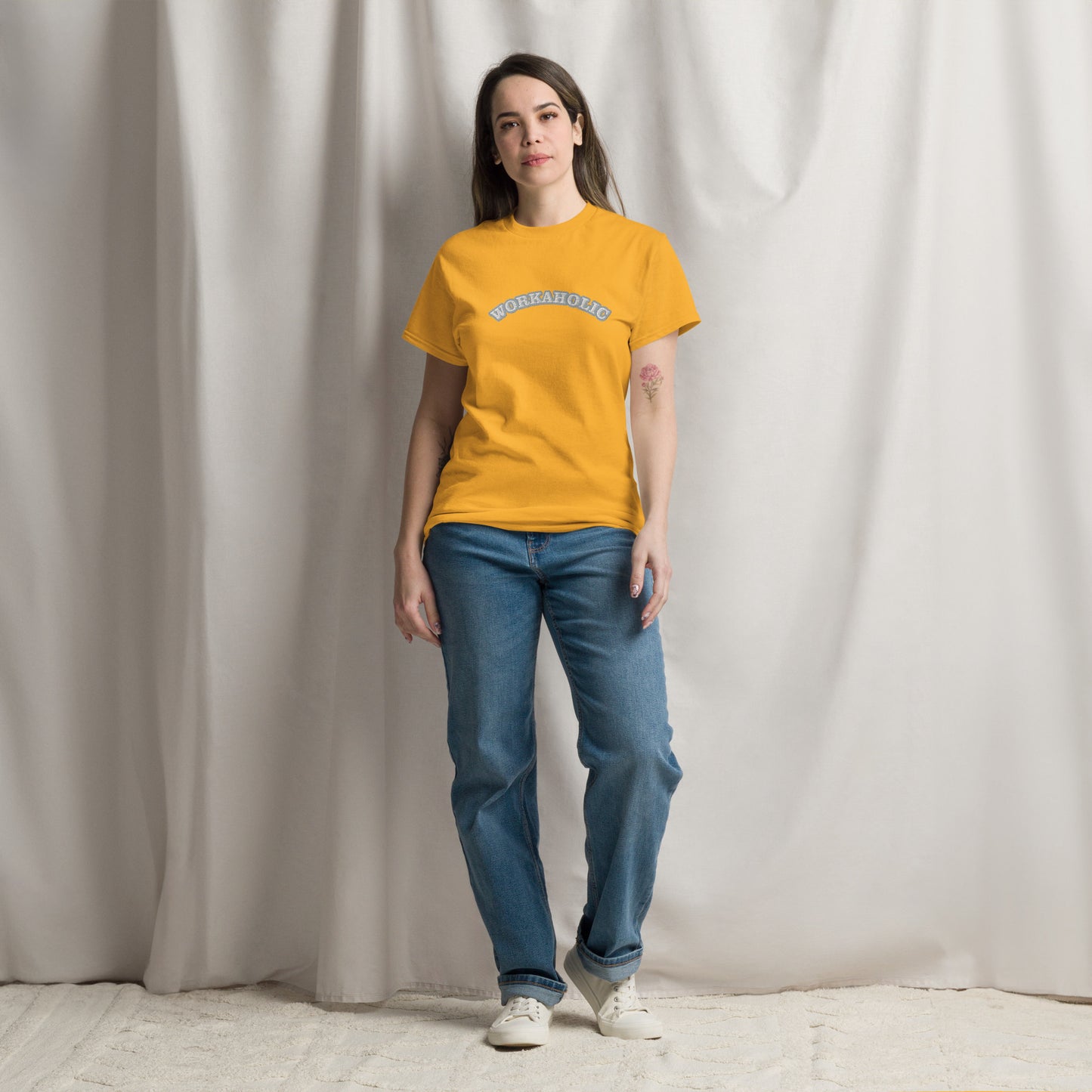 Workaholic Embroidery T-shirt