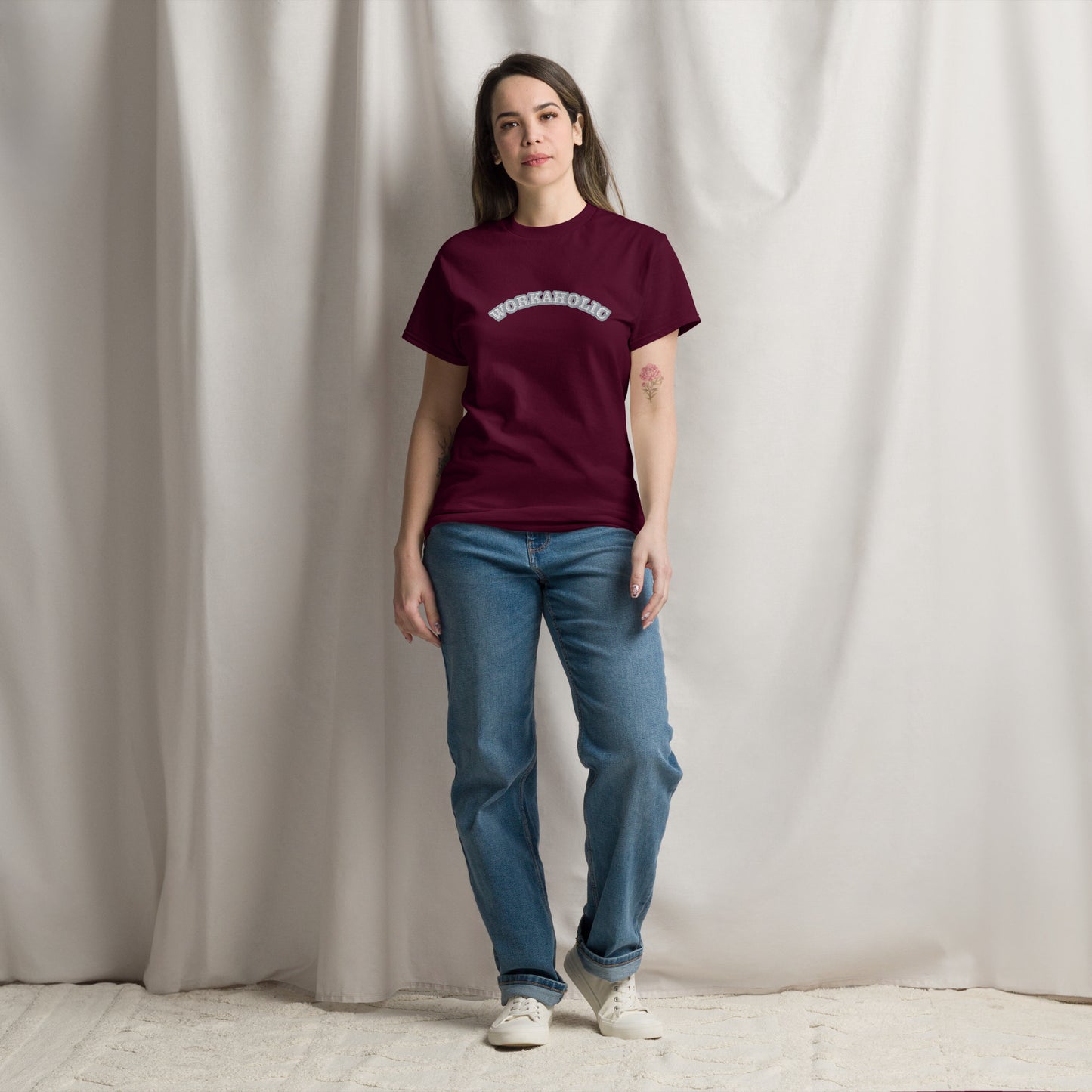Workaholic Embroidery T-shirt