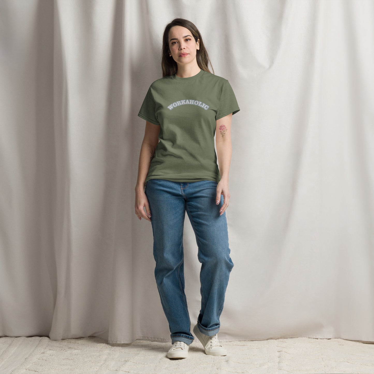 Workaholic Embroidery T-shirt
