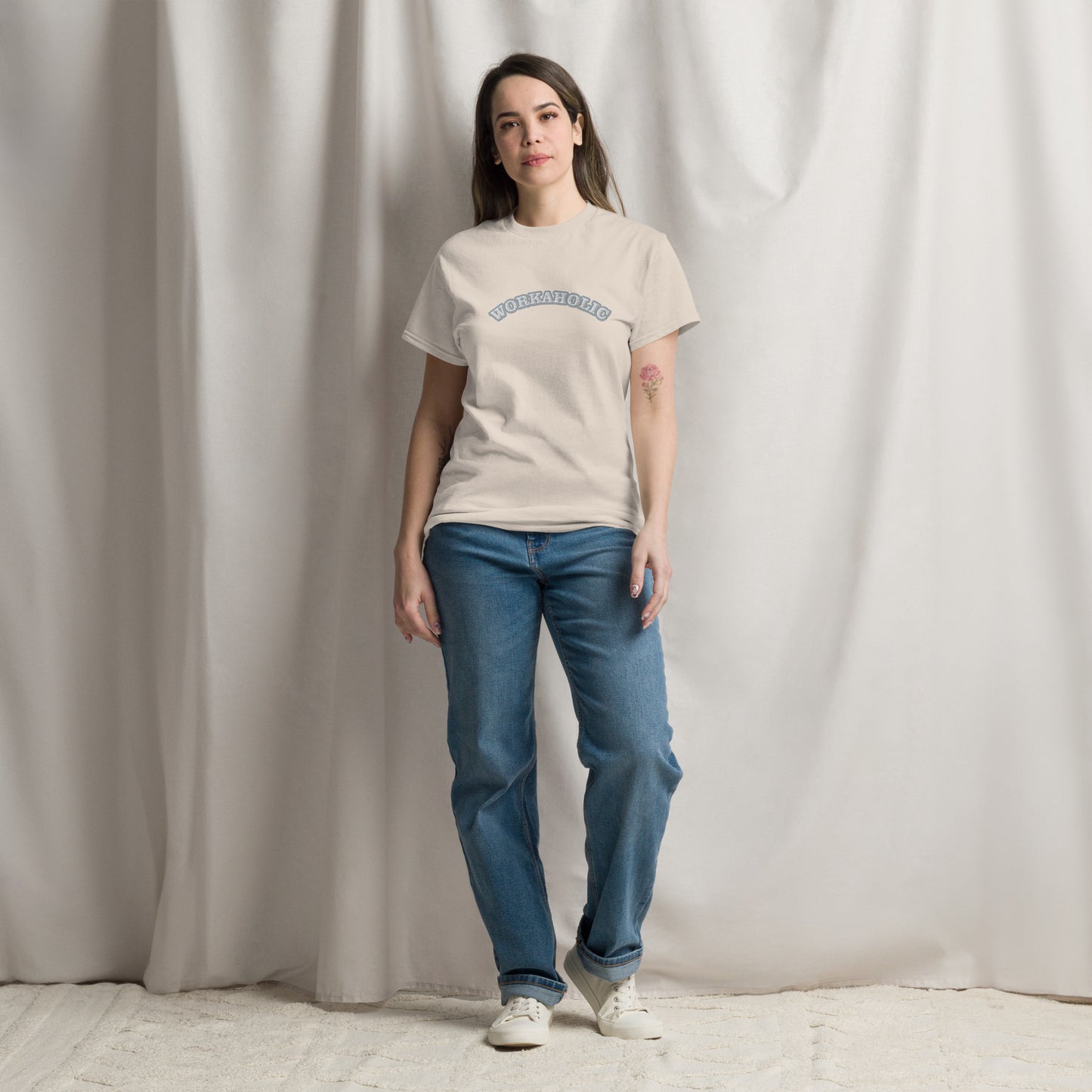 Workaholic Embroidery T-shirt