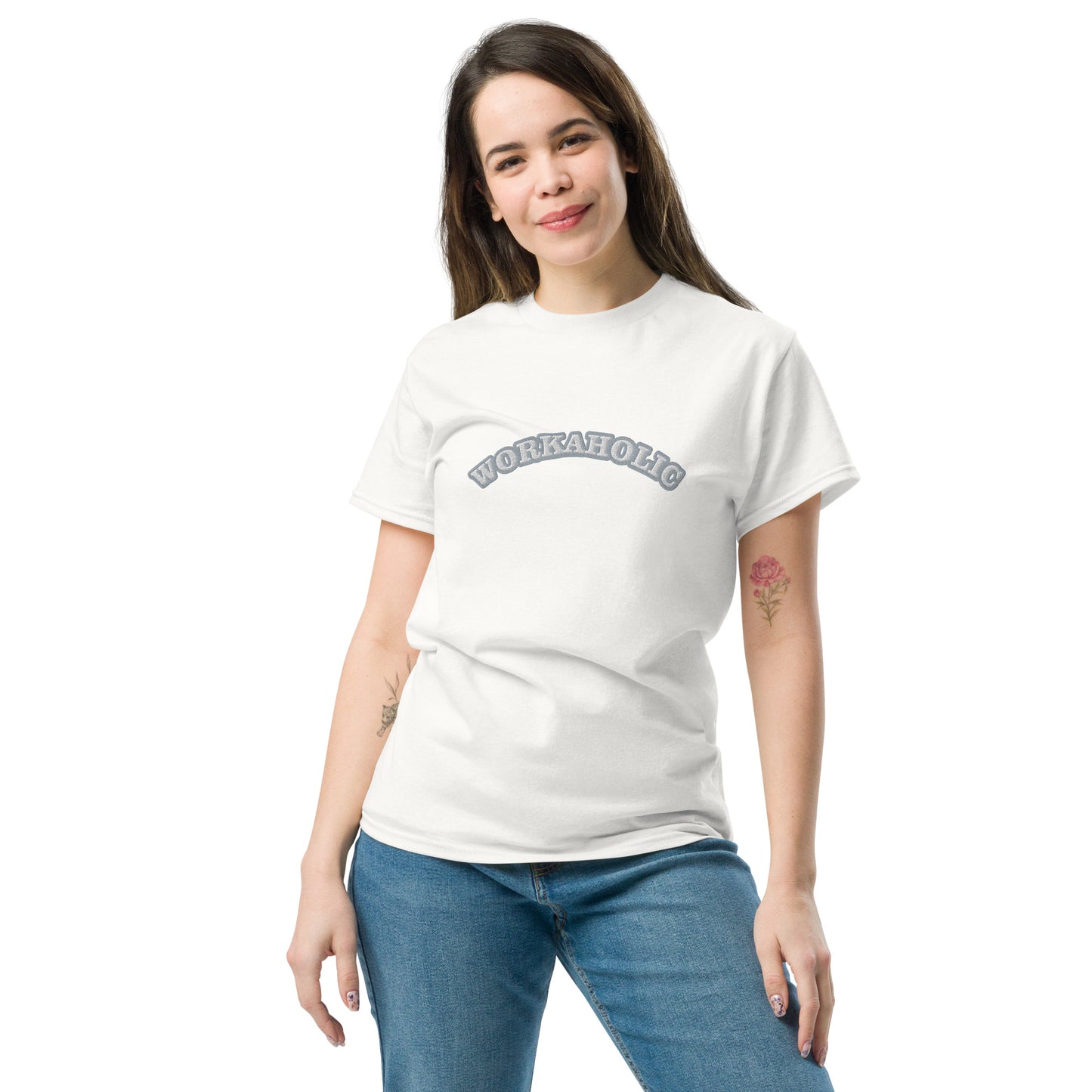 Workaholic Embroidery T-shirt