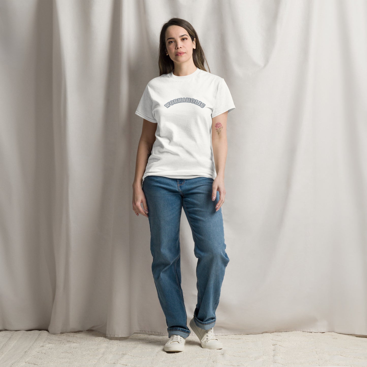 Workaholic Embroidery T-shirt
